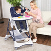 A-Shaped High Chair with 4 Lockable Wheels-Navy - Gallery View 1 of 9