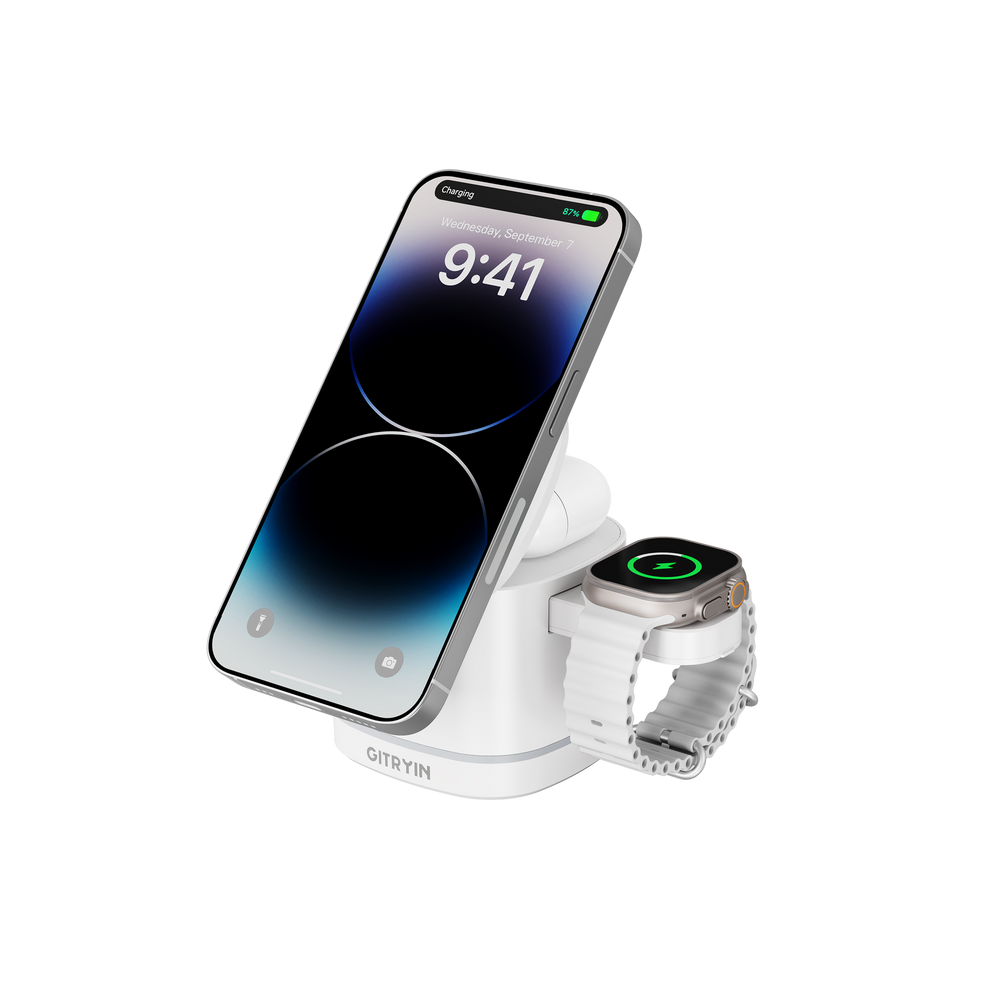 Giraffe Tools WLA2303US 3-in-1 Wireless Charging Station 15W New