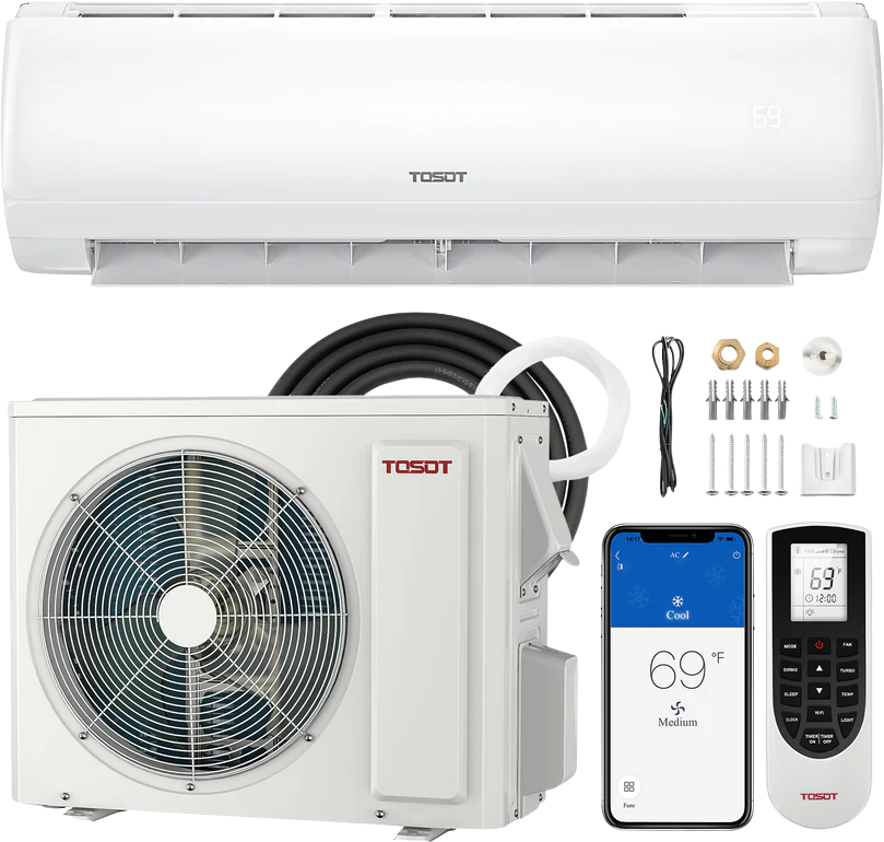 Tosot Mini-Split Air Conditioner with Heat Pump & WiFi 9,000 BTU 120V New