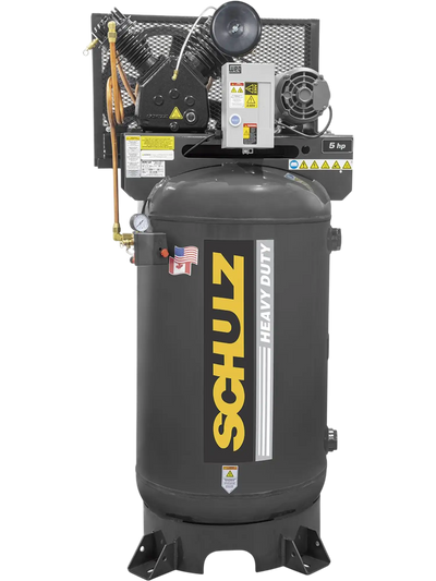 Schulz V-Series Air Compressor 5 HP 80 gal. 2-Stage 208-230/460V 3-Phase Vertical 20 CFM 175 PSI 580VV20X-3 New