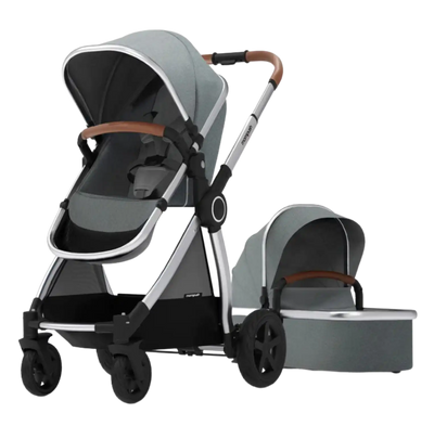 Mompush Ultimate 2 Bassinet Compact Self Standing Fold Reversible UPF50+ Canopy Stroller New