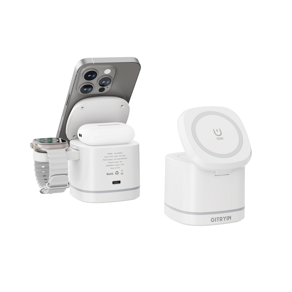 Giraffe Tools WLA2303US 3-in-1 Wireless Charging Station 15W New