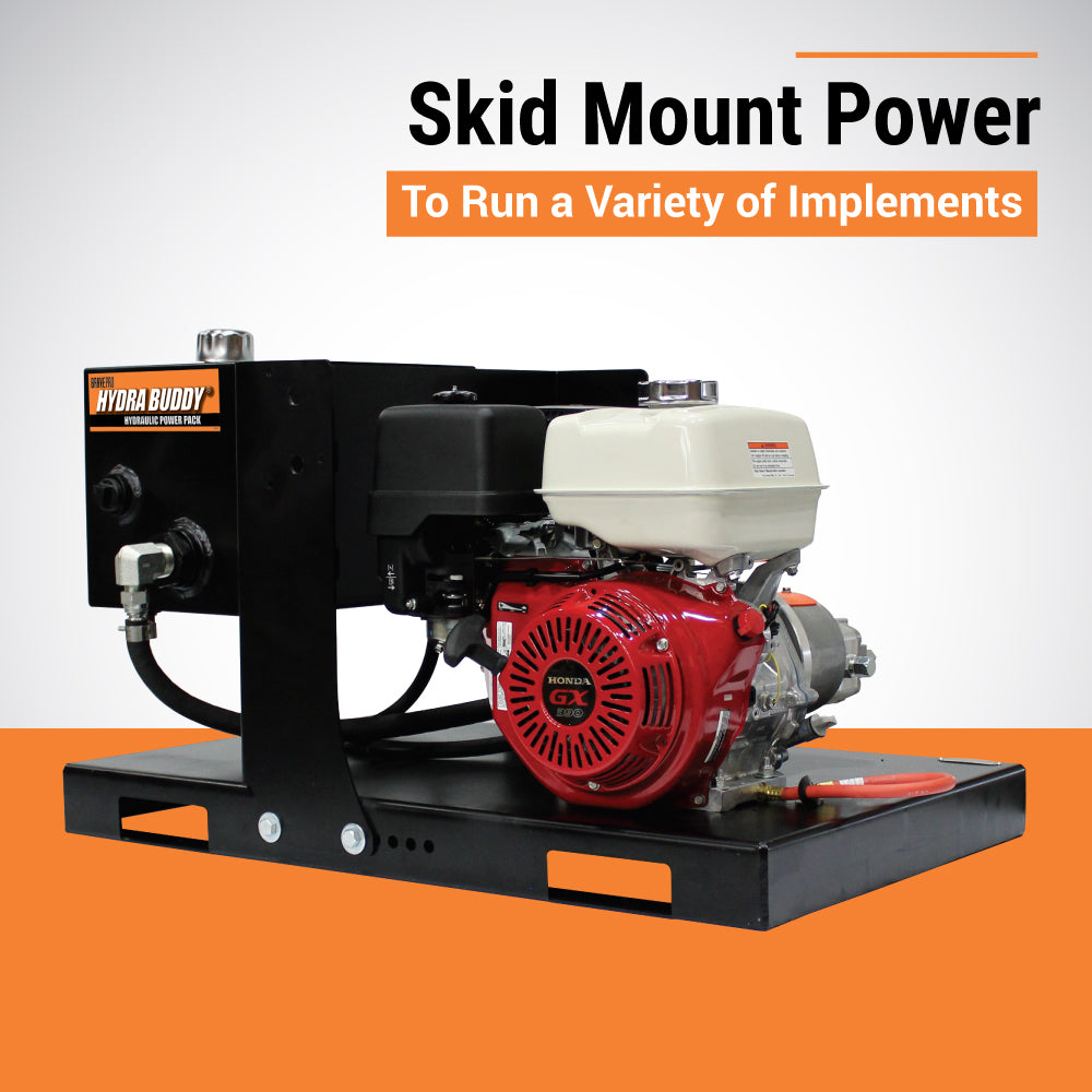 Brave Hydraulic Power Pack Skid Mount 2,000 PSI 7 GPM Honda GX390 Electric Start HBHS310GXE New