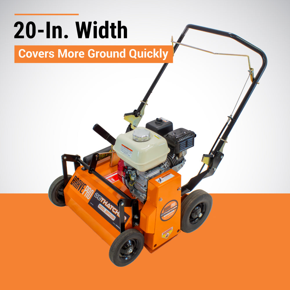 Brave Power Rake Dethatcher 20 in. Width 5.5 HP Honda GX160 Engine BRPPD20H New