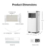 Portable air conditioner with remote control, 8000 BTU, compact design, includes window kit and exhaust hose for easy.