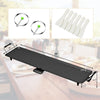 Extra large 35" electric griddle with adjustable temperature, non-stick surface, and included egg rings and spatulas.