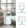 Portable 8000 BTU air conditioner with remote control, compact design, ideal for cooling and dehumidifying any room.