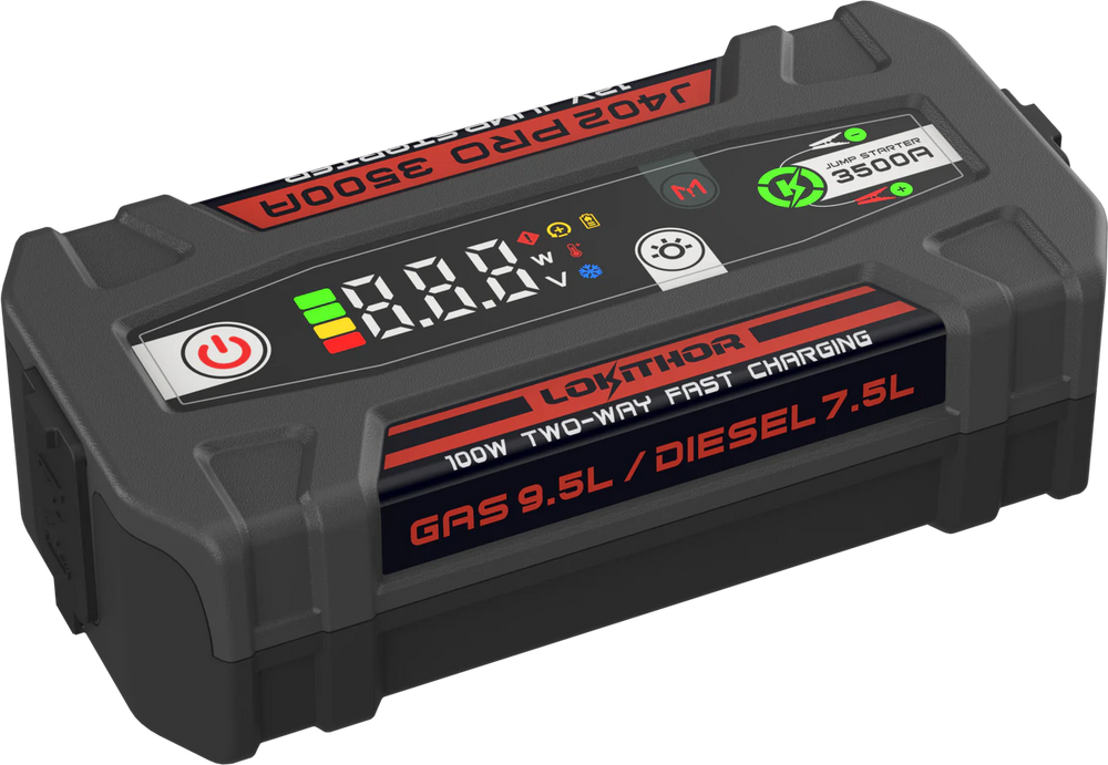 Lokithor J402 PRO Jump Starter 100W 12V 3500A Two-Way Fast Charging New