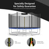8-foot trampoline safety enclosure net with double-headed zipper and safety buckles for enhanced protection and easy.
