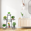 7-tier metal patio plant stand with a classic design, featuring a hollow-out tray for drainage, perfect for indoor or.