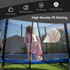 8 feet trampoline safety enclosure net made of high-density PE material, featuring a double-headed zipper door for easy.