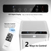 Remote control and LED digital display of the 8000 BTU 3-in-1 portable air conditioner for easy operation.