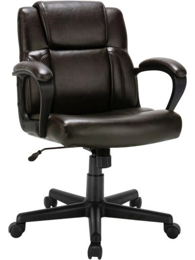 Costway Adjustable Leather Executive Office Chair with Armrest 56734192 New