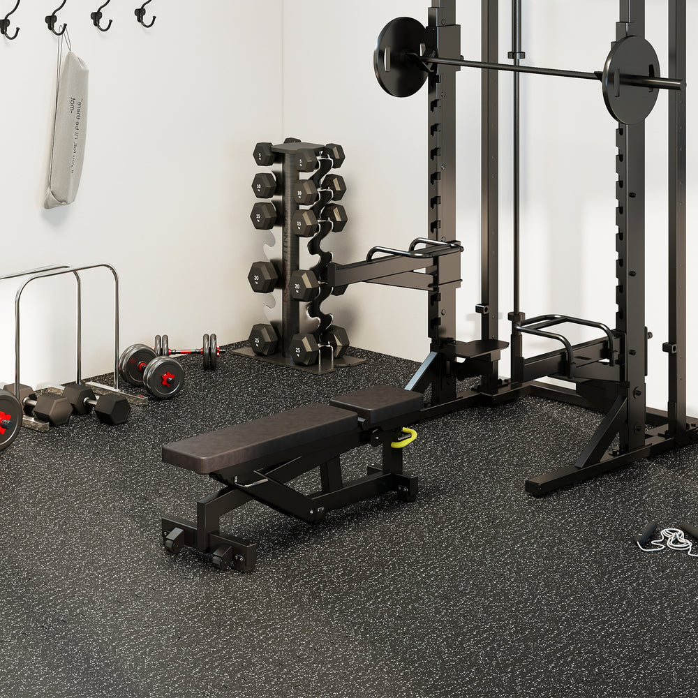 0.79 inch Thick Rubber Top Exercise Mat 48 Sq Ft with Boarders - Gallery View 1 of 11