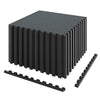 Black and blue 0.79 inch thick rubber top exercise mat, 48 sq ft with borders, ideal for gym or workout spaces.