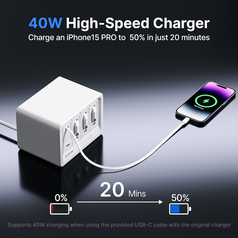 Giraffe Tools Desktop Charging Station 12-in-1 40W Combo New