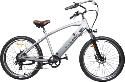 Nakto Santa Monica Electric Bicycle Fat Tire 6 Speed E-Bike 26