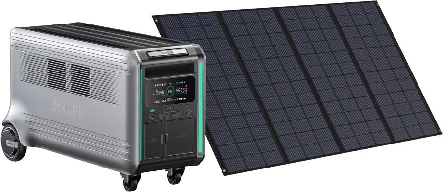 Zendure SuperBase V6400 Power Station 120/240 Dual Voltage with 200W Solar Panel New