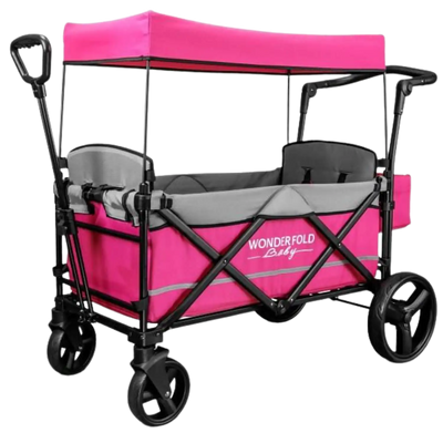 WonderFold Baby X2 Push/Pull 2-Passenger Double Stroller Wagon Pink New