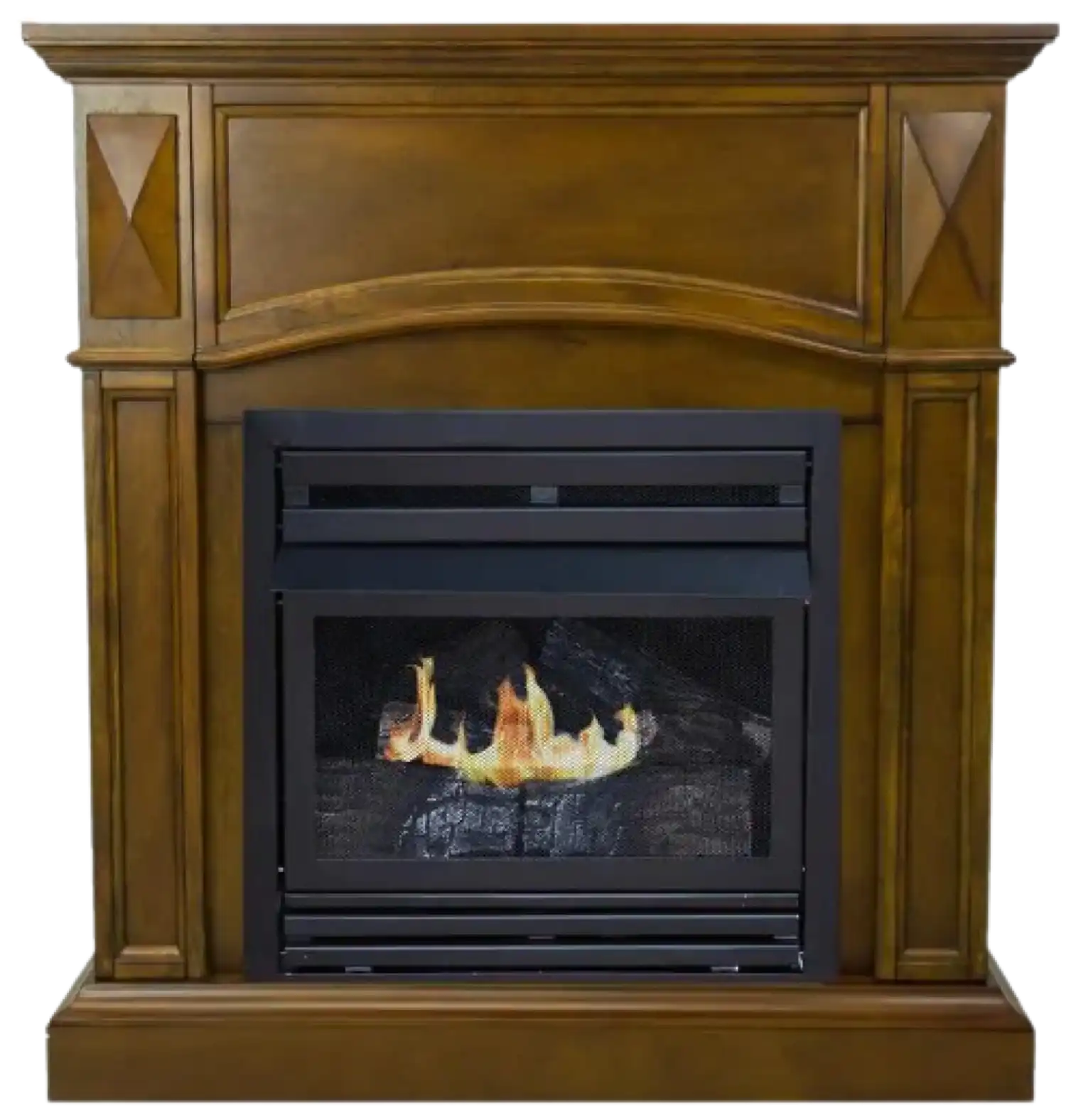 Pleasant Hearth 20,000 BTU 36 in. Compact Convertible Ventless Natural Gas Fireplace in Heritage New