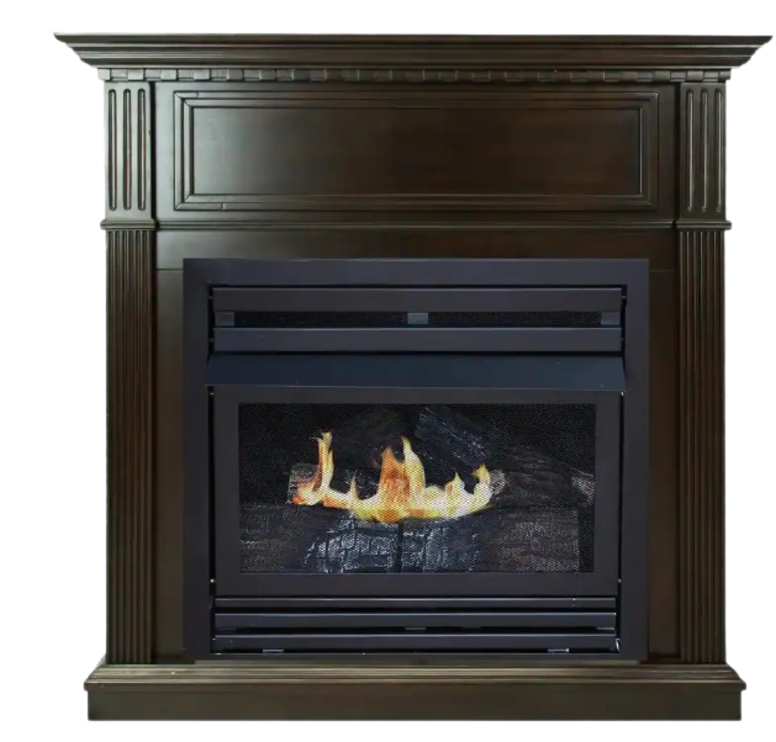 Pleasant Hearth 27,500 BTU 42 in. Convertible Ventless Natural Gas Fireplace in Tobacco New