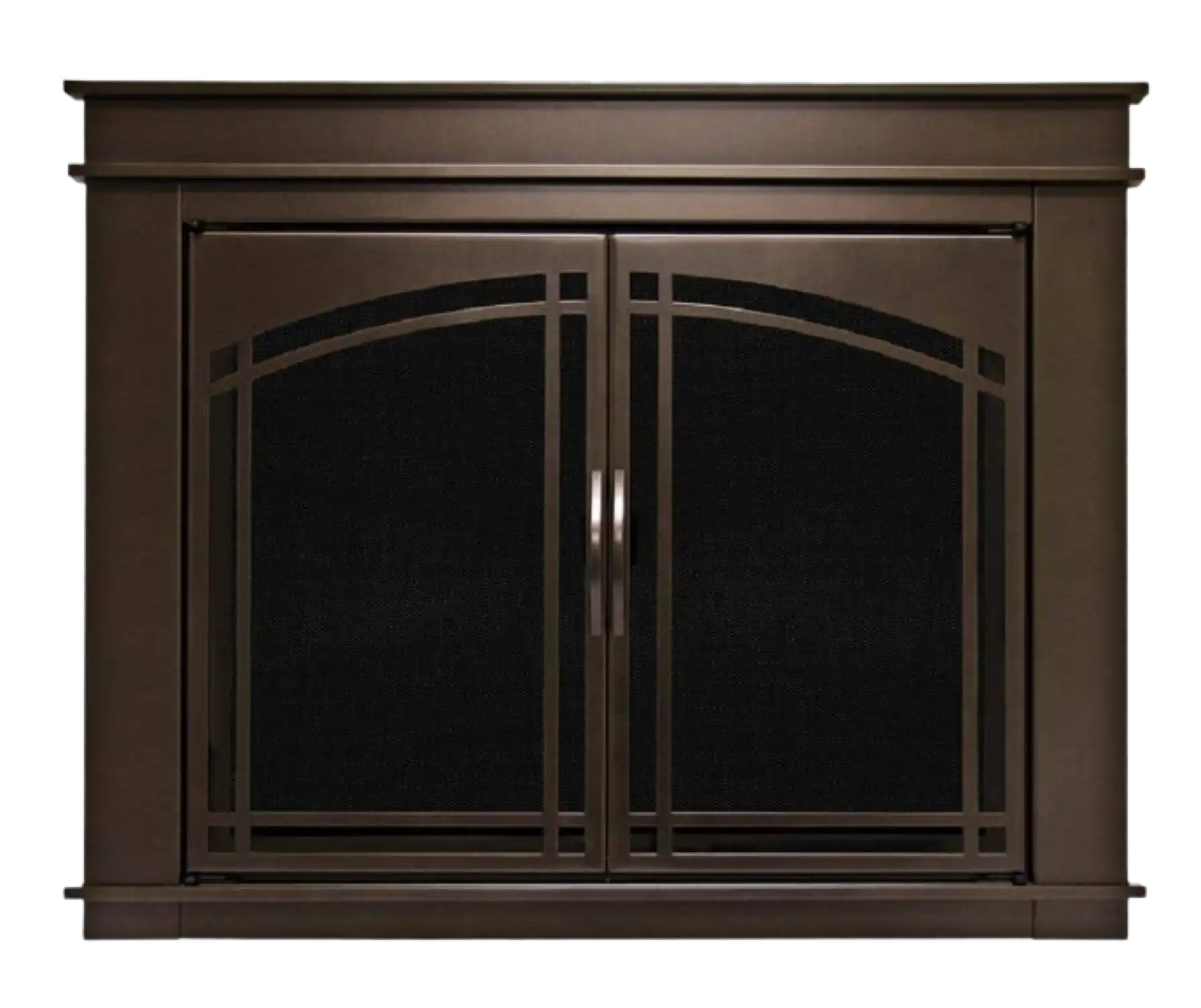 Pleasant Hearth Fenwick Small 29.5 by 37 in. Glass Fireplace Doors Bronze New