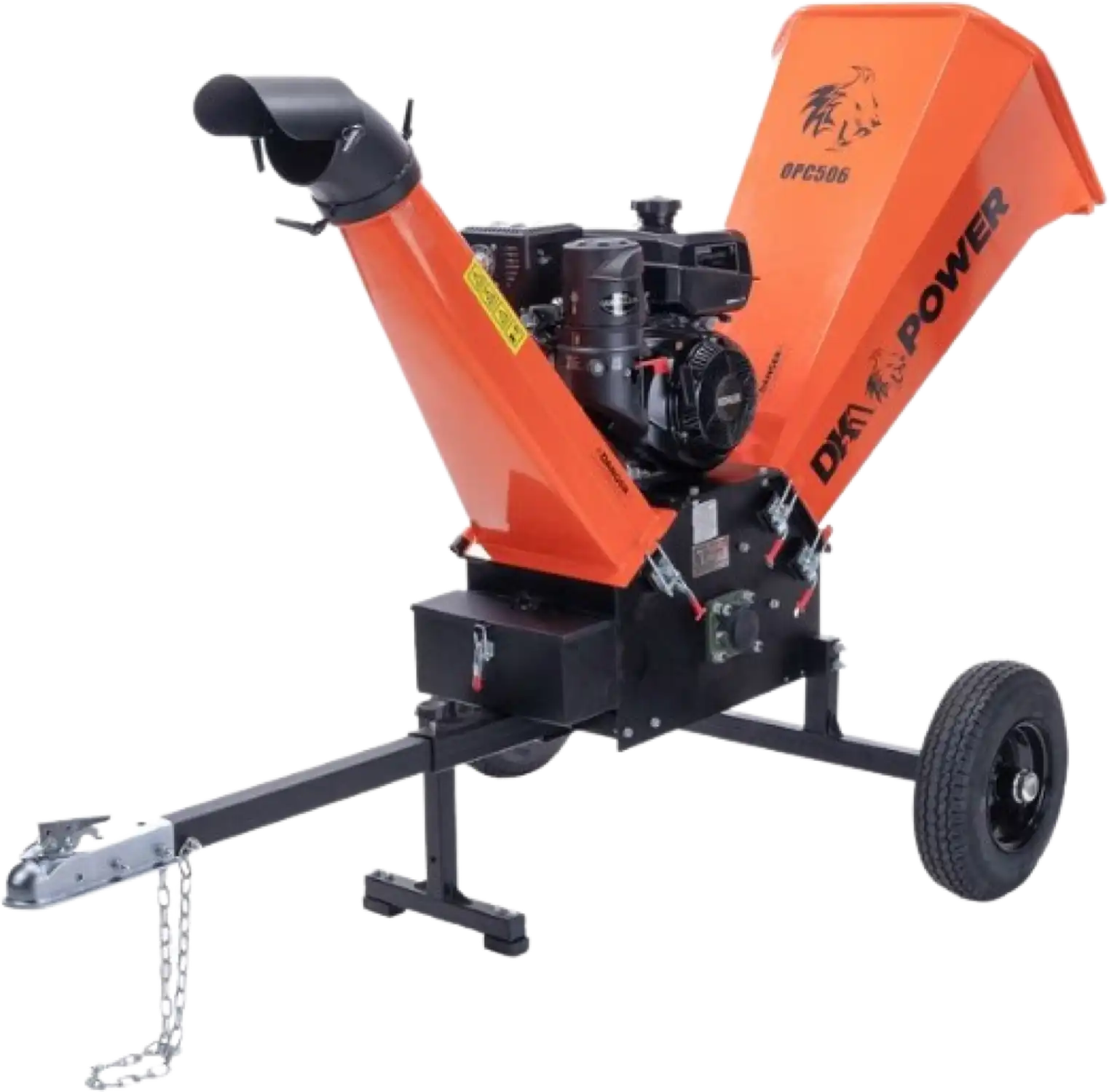 DK2 OPC506E Chipper Shredder with Extended Axles and Trailer Tow Hitch 6