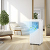 Portable 10000 BTU air conditioner with adjustable blades, cooling up to 350 sq ft, ideal for year-round comfort.