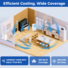 10000 BTU portable air conditioner with 24-hour timer, cooling up to 350 sq. ft. for efficient air flow and comfort.