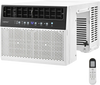Window air conditioner with remote control and LED panel, 10000 BTU, ideal for cooling rooms up to 250 sq ft.