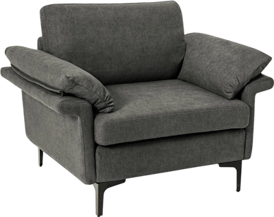 Costway Modern Fabric Accent Armchair w/ Armrest Cushions 93687145 New