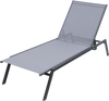 Outdoor Adjustable Chaise Lounge Chair with Lay Flat Position and Quick-Drying Fabric
