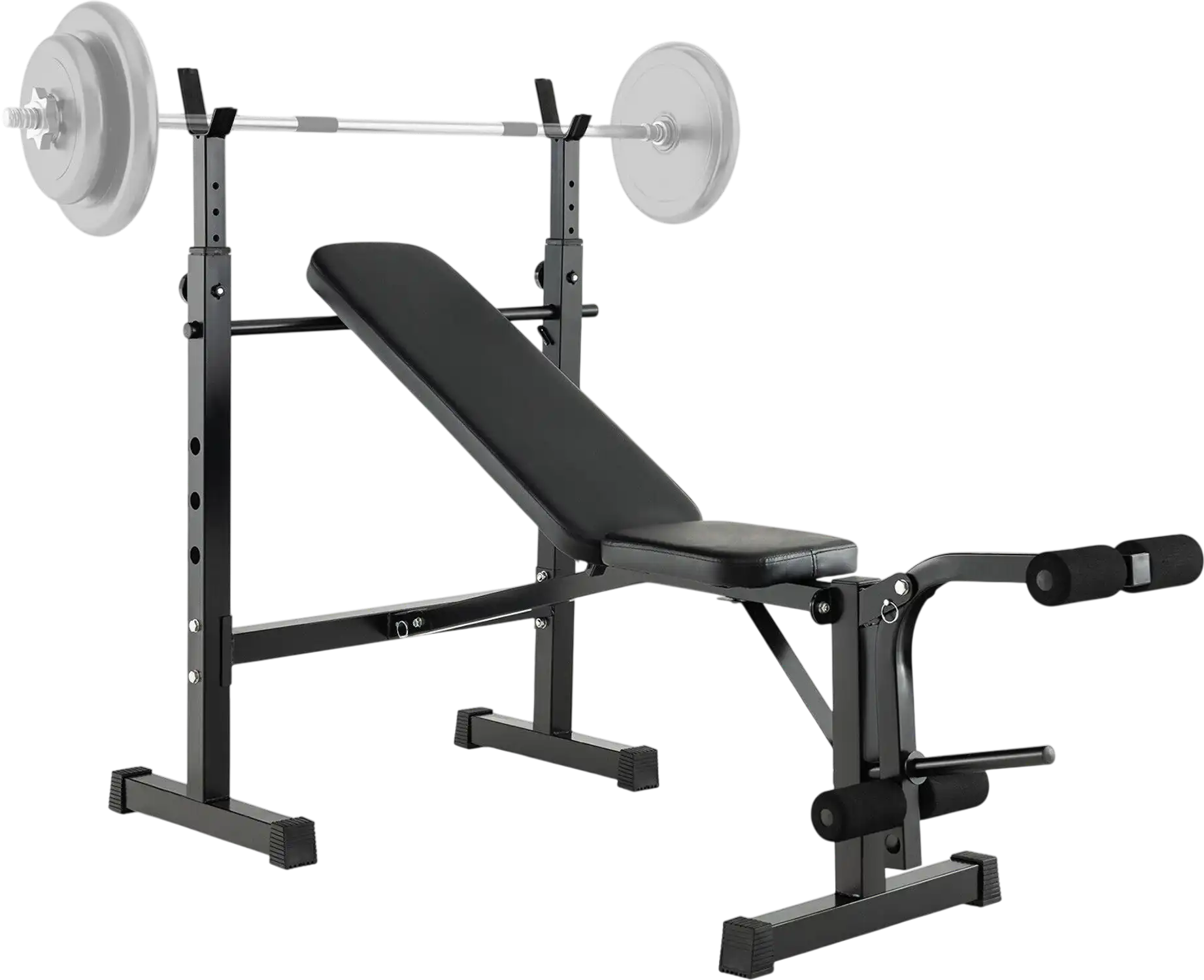 Costway Adjustable Weight Bench Barbell Rack Set w/ Weight Plate Post 46218597 New