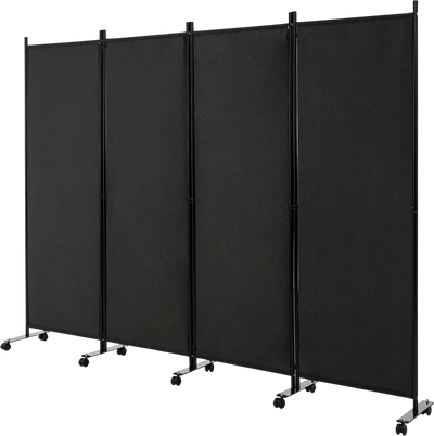 Costway 4-Panel Folding Room Divider Privacy Screen Lockable Wheels 31487659 New
