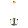 Modern LED pendant light with a golden finish and adjustable suspender, perfect for stylish kitchen or living room.