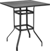 32 Inches Outdoor Steel Square Bar Table with Powder-Coated Tabletop