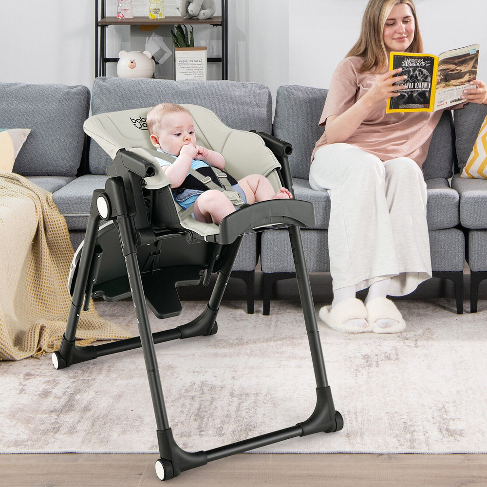 4-in-1 Baby High Chair with 6 Adjustable Heights-Gray - Gallery View 1 of 8