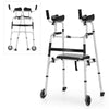 Height adjustable rollator walker with seat and armrest pad, aluminum frame, foldable design, suitable for various.