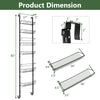 Over the Door Pantry Organizer Rack dimensions with adjustable hooks and six baskets for versatile storage solutions.