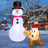 6-foot inflatable snowman and dog set with LED lights, perfect for outdoor Christmas decoration in your yard.