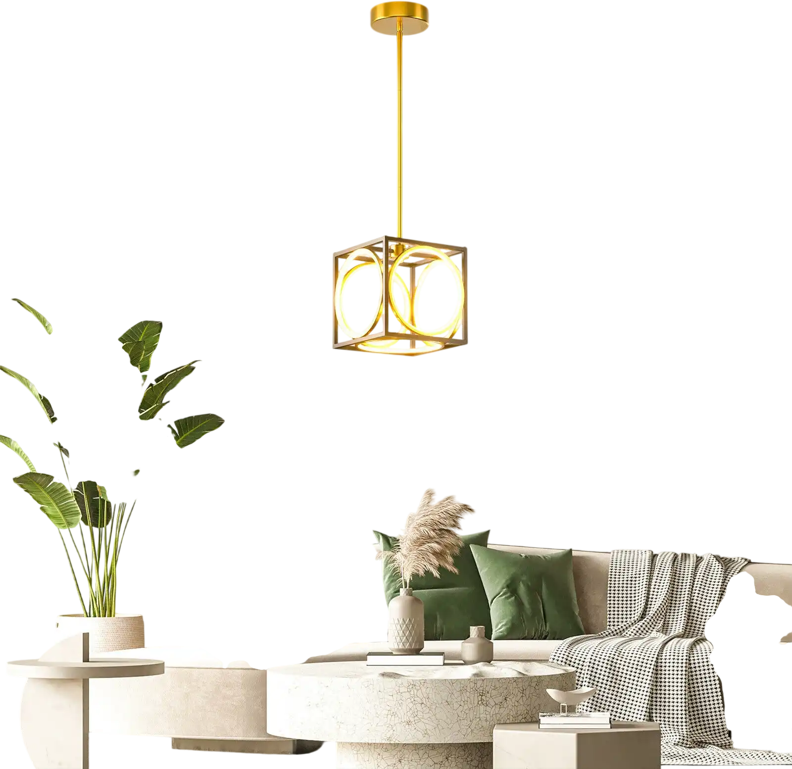 Costway Modern LED Cube Pendant Light 42