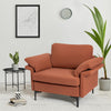 Modern Fabric Accent Armchair with Original Distributed Spring and Armrest Cushions-Rust Red - Gallery View 1 of 9