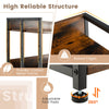 3-tier industrial bookshelf with a powder-coated metal frame, adjustable foot pads, and raised edges for stability.