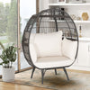 Oversized Patio Rattan Egg Lounge Chair with 4 Cushions-Brown - Gallery View 1 of 8