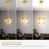 Modern LED pendant light in gold with adjustable length, featuring 3000K warm white light for stylish illumination.