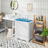 26lbs Portable Semi-Automatic Twin Tub Washing Machine with Drain Pump-Blue - Gallery View 1 of 11