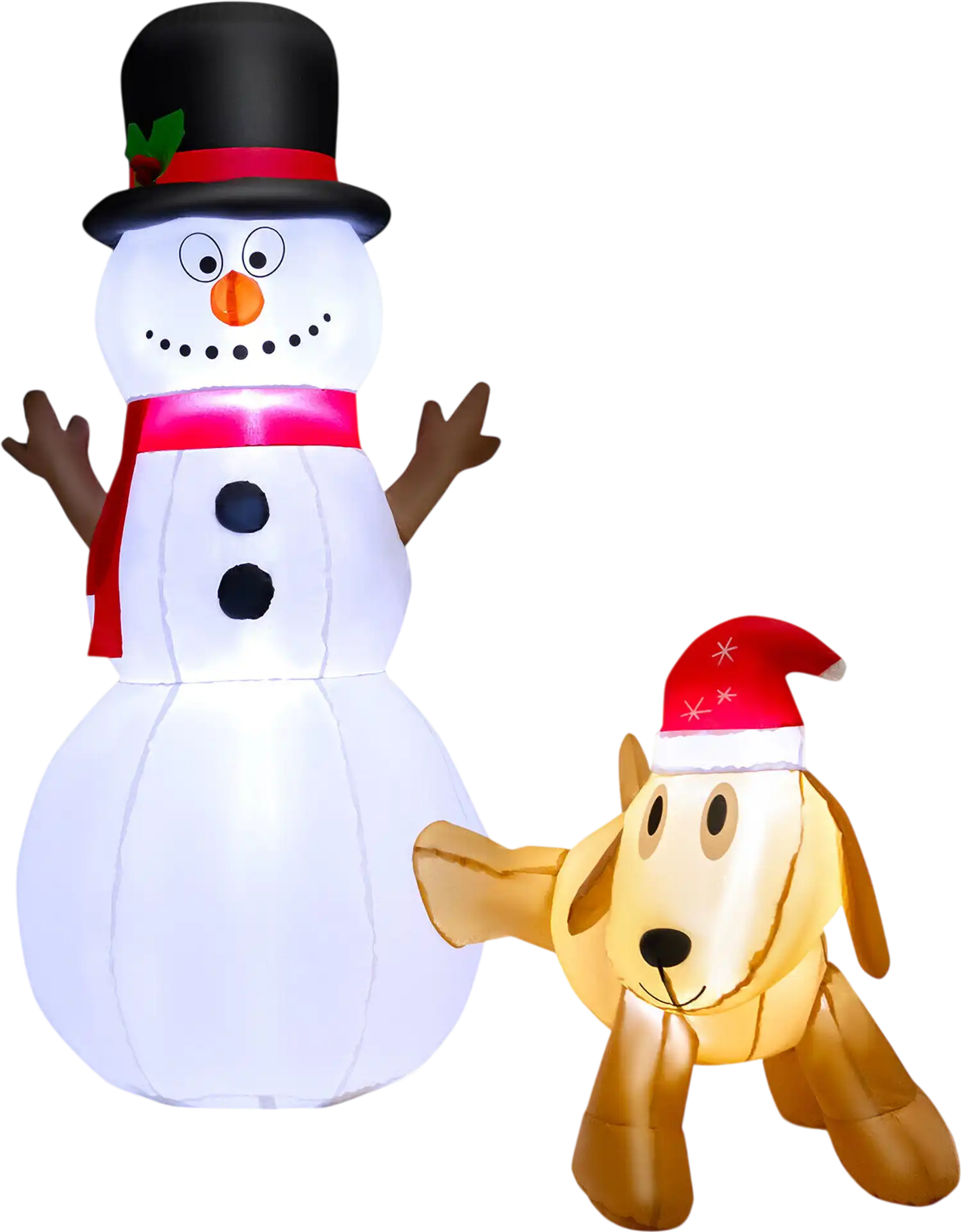 Costway 6' Inflatable Snowman and Dog Christmas Decoration w/ LED Lights 81246735 New