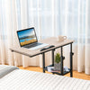 Adjustable C-Shaped Bedside Table with Wheels-Natural - Gallery View 1 of 11