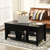 Lift Top Coffee Table with Hidden Storage Compartment-Black - Gallery View 1 of 12