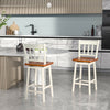 24.5 Inches Set of 2 Swivel Bar Stools with 360° Swiveling-White - Gallery View 1 of 8